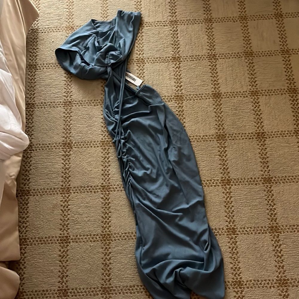 Jonathan Simkhai azure blue ribbed cutout dress sz Small, NWT